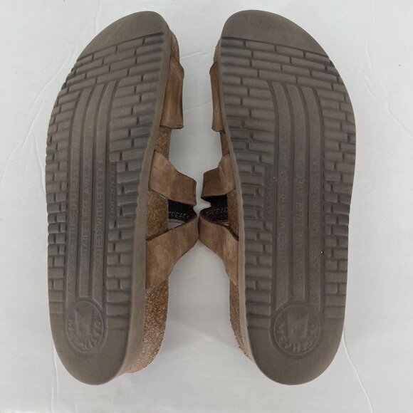 Mephisto‎ Hannel Slide Sandals Womens EU 38 US 8 Brown Leather Double Strap - Picture 10 of 12